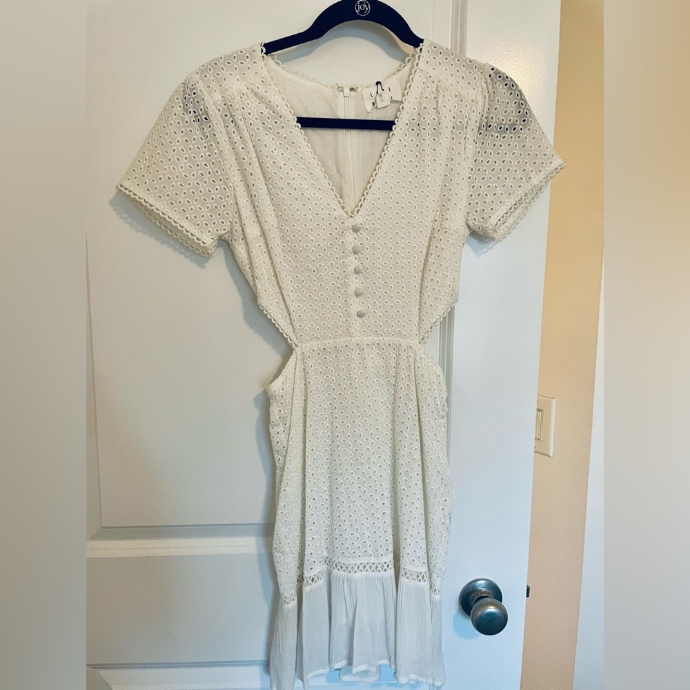 Lost + Wander White Eyelet Mini Dress